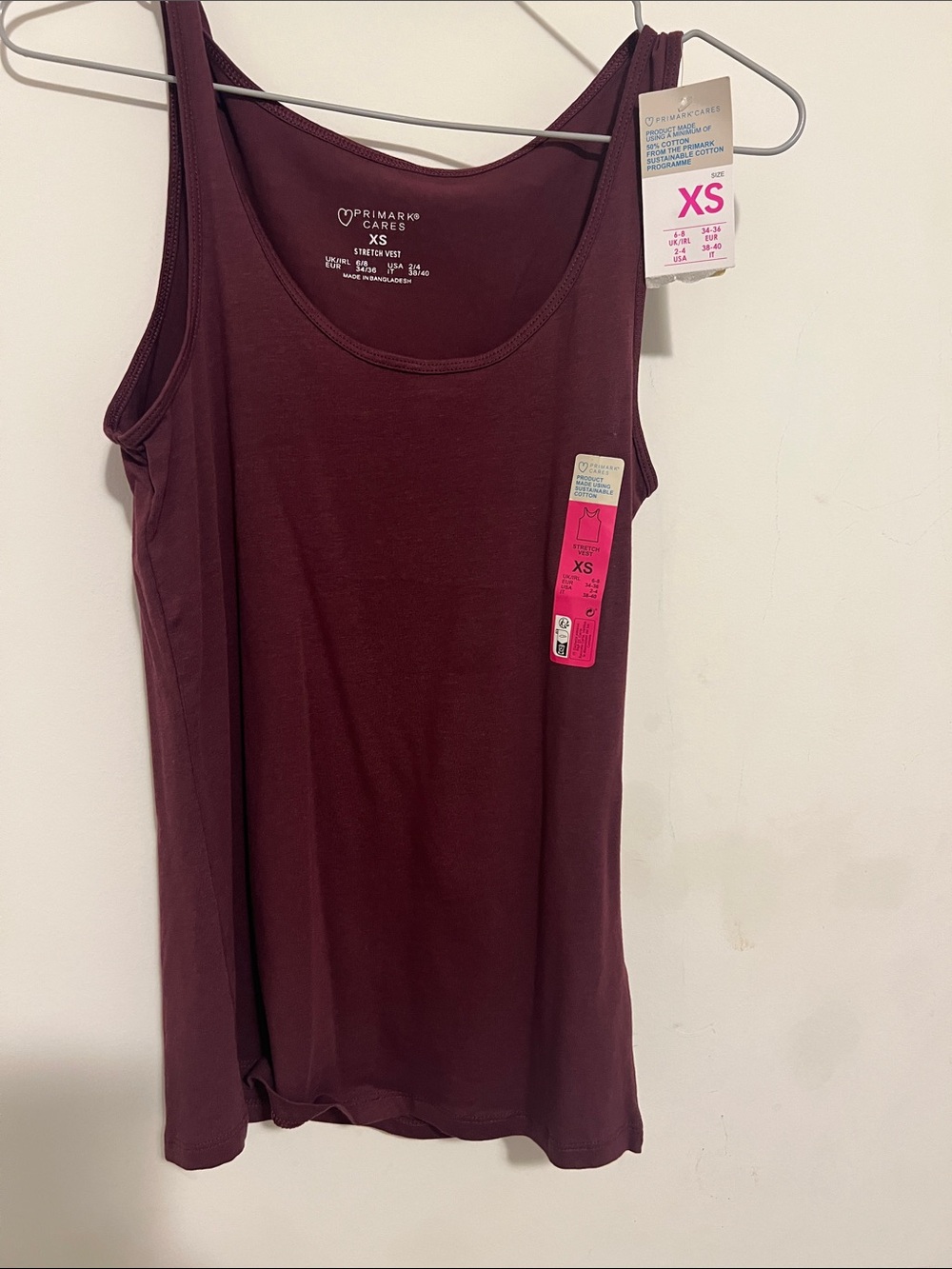 Primark Women's Tank Top - Burgundy